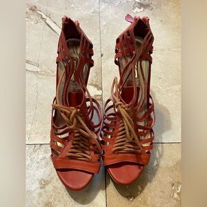 Wild Pair Red Strappy Heels